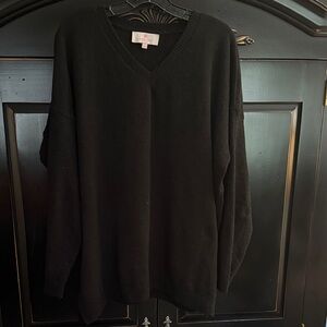 Laurie Felt Classic Black V-Neck Sweater